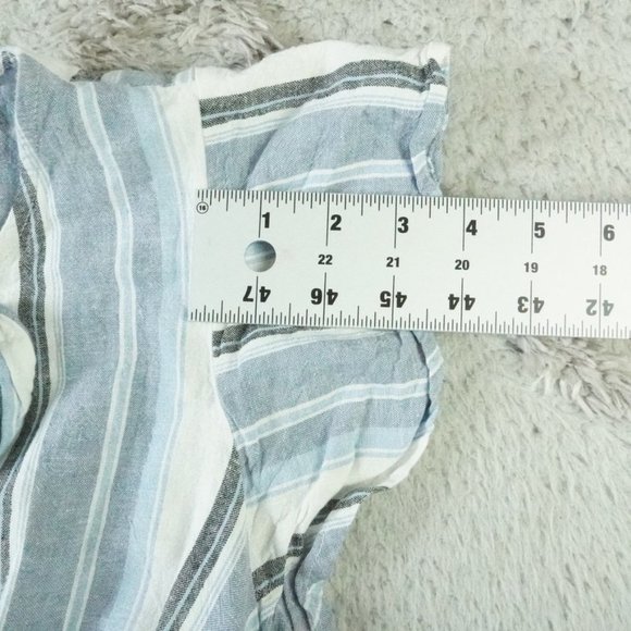 Lane Bryant Cropped Wide Leg Jumpsuit Womens Plus Size 18 Striped Linen Blend - Picture 12 of 14